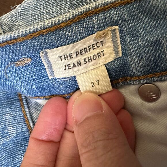 MADEWELL The Perfect Jean Shorts Blue Denim High Rise Distressed - Picture 8 of 11